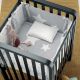 GLAM - umbaubares Babybett (mit Matratze + Sterne Bettgarnitur)