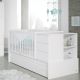 Kinderbett Combi Cool (umbaubar zum Jugendzimmer)-Weiß-Gästebett